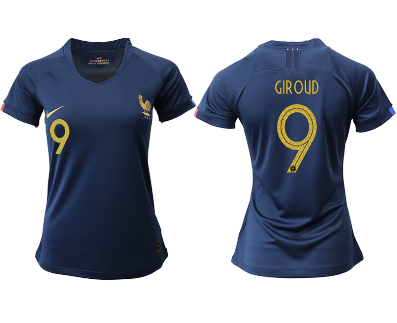 2019-20-France-9-GIROUD-Homen-Women-Soccer-Jersey