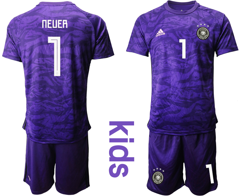 2019-20-Germany-1-NEUER-Purple-Goalkeeper-Youth-Soccer-Jersey