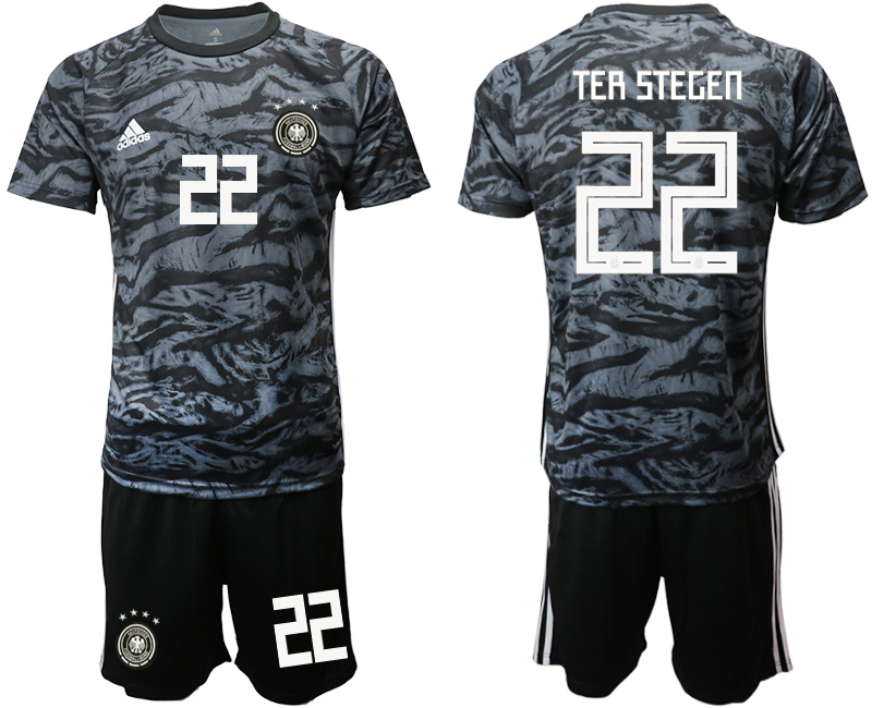 2019-20-Germany-22-TER-STEGEN-Black-Goalkeeper-Soccer-Jersey