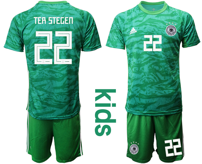 2019-20-Germany-22-ter-TER-STEGEN--Green-Goalkeeper-Youth-Soccer-Jersey