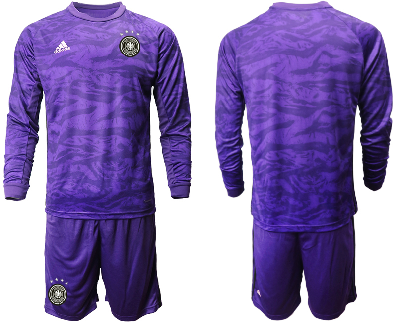 2019-20-Germany-Purple-Green-Long-Sleeve-Goalkeeper-Soccer-Jersey