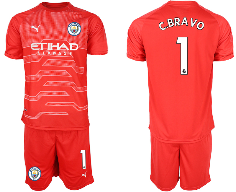 2019-20 Manchester 1 C.BRAVO Red Goalkeeper Soccer Jersey