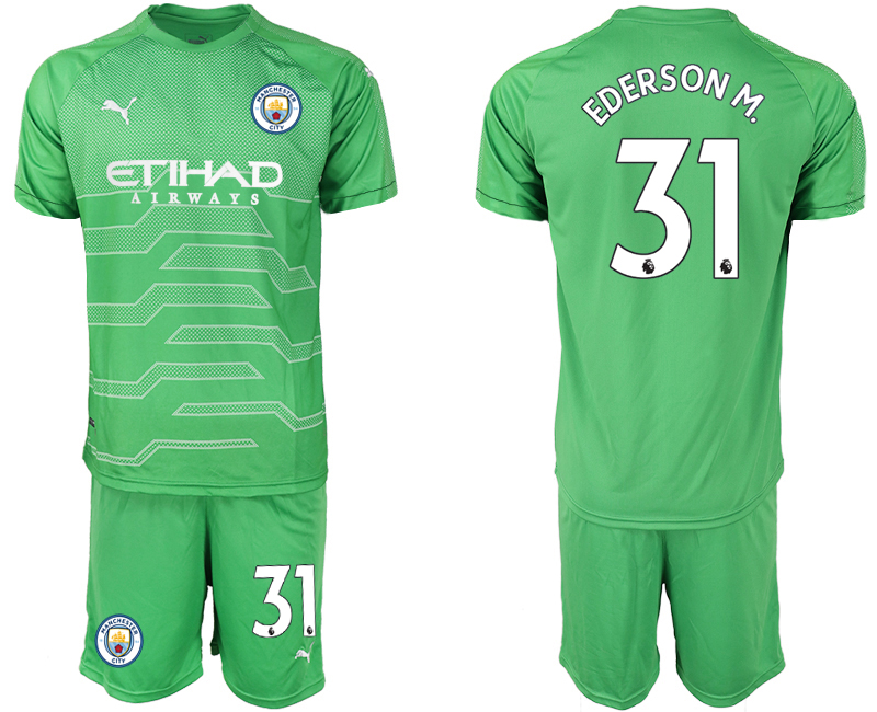 2019-20 Manchester 31 EDERSON M. Green Goalkeepe Soccer Jersey