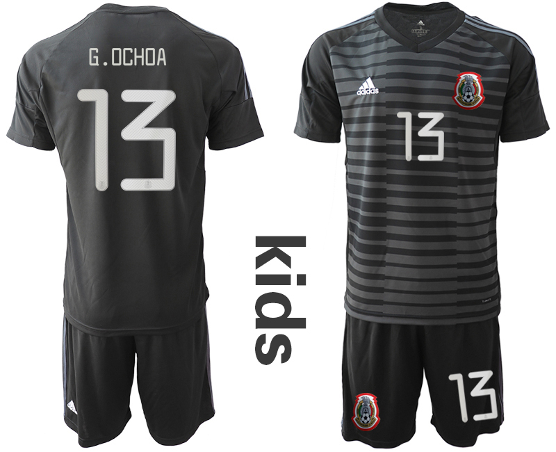 2019-20-Mexico-Black-13-G.OCHOA-Youth-Goalkeeper-Soccer-Jerseys