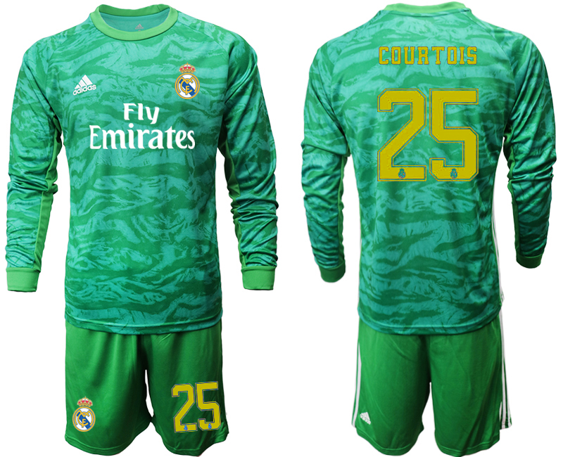 2019-20-Real-Madrid-25-COURTOIS-Green-Long-Sleeve-Goalkeeper-Soccer-Jersey