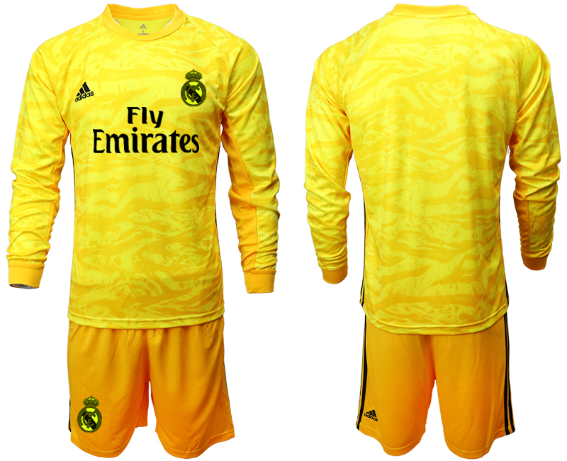 2019-20-Real-Madrid-Yellow-Long-Sleeve-Goalkeeper-Soccer-Jersey