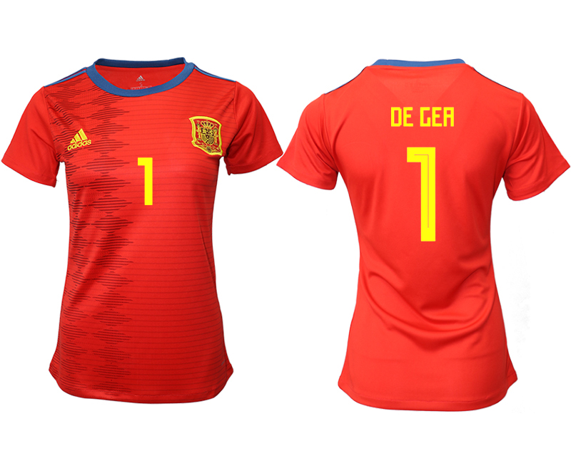 2019-20-Spain-1-DE-GEA-Home-Women-Soccer-Jersey