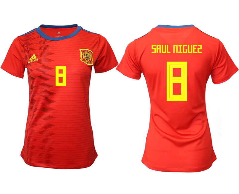2019-20-Spain-8-SAUL-NIGUES-Home-Women-Soccer-Jersey
