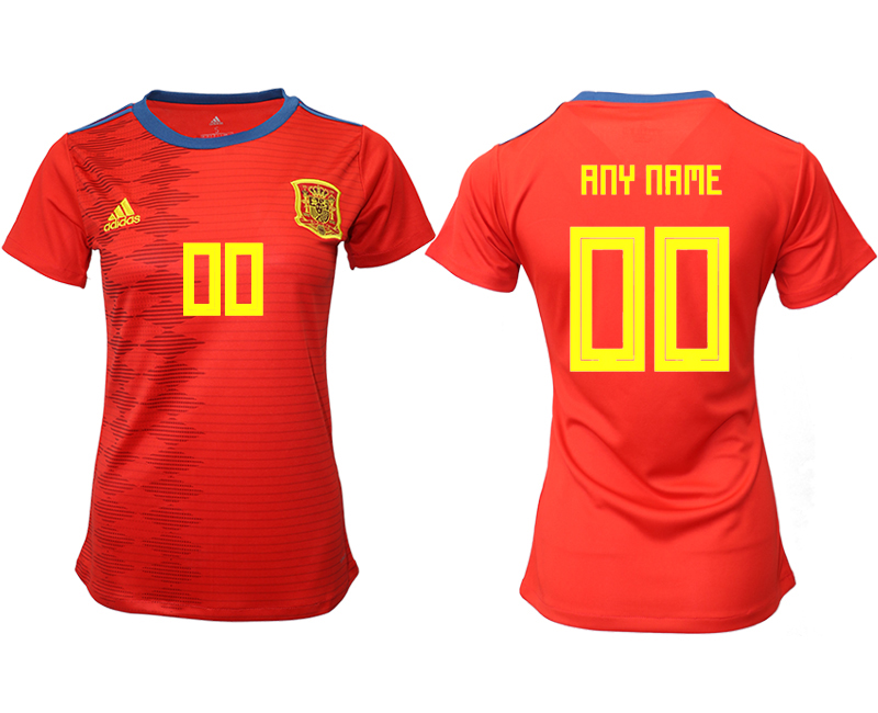 2019-20-Spain-Customized-Home-Women-Soccer-Jersey