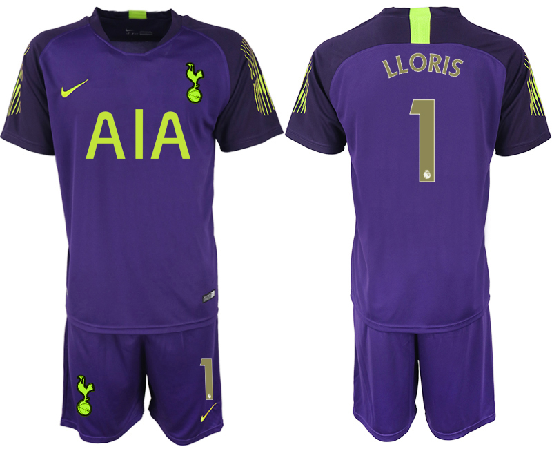 2019-20 Tottenham Hotspur 1 LLORIS Football Club Fluorescent Purple Goalkeeper Soccer Jersey
