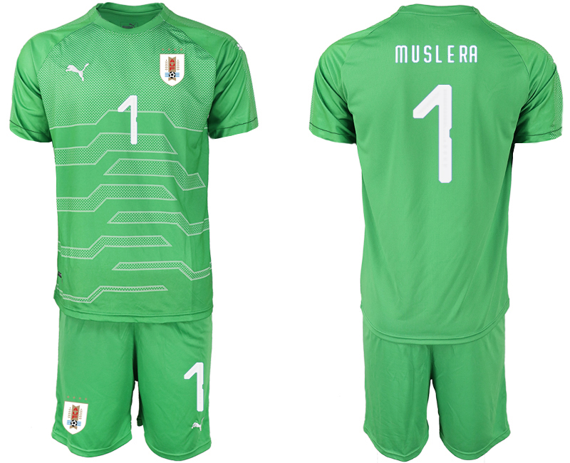 2019-20-Uruguay-1-M-U-S-L-E-RA-Green-Goalkeeper-Soccer-Jersey