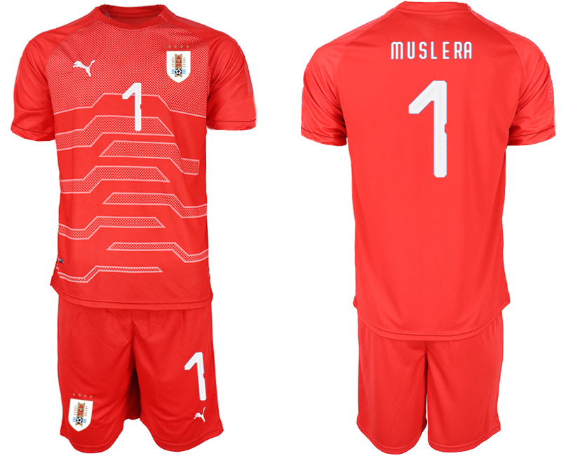 2019-20-Uruguay-1-M-U-S-L-E-RA-Red-Goalkeeper-Soccer-Jersey