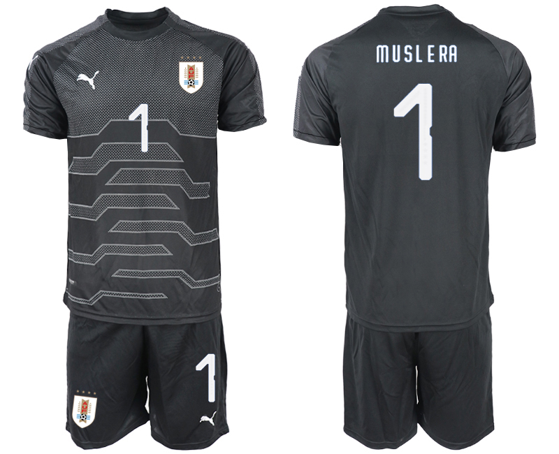 2019-20-Uruguay-1-M-U-SL-E-RA-Black-Goalkeeper-Soccer-Jersey