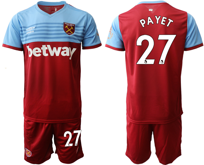 2019-20 West Ham United 27 PAYET Home Soccer Jersey