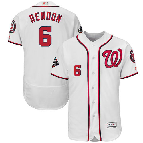 Men's Washington Nationals #6 Anthony Rendon White 2019 World Series Bound Flexbase Authentic Collection Stitched MLB Jersey