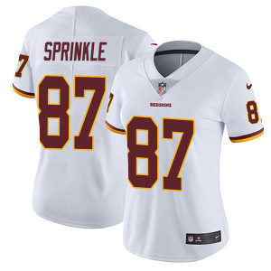 Women's Washington Redskins #87 Jeremy Sprinkle Limited Vapor Untouchable White Nike Jersey