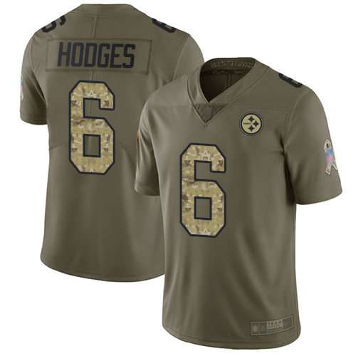 Nike Steelers #6 Devlin Hodges Olive Camo Men's Stitched NFL Limited 2017 Salute To Service Jersey