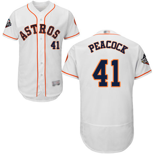 Astros #41 Brad Peacock White Flexbase Authentic Collection 2019 World Series Bound Stitched Baseball Jersey