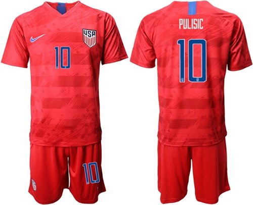 USA #10 Pulisic Away Soccer Country Jersey