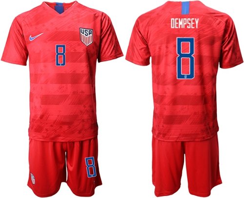 USA #8 Dempsey Away Soccer Country Jersey