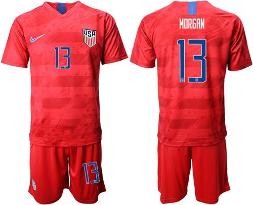USA #13 Morgan Away Soccer Country Jersey