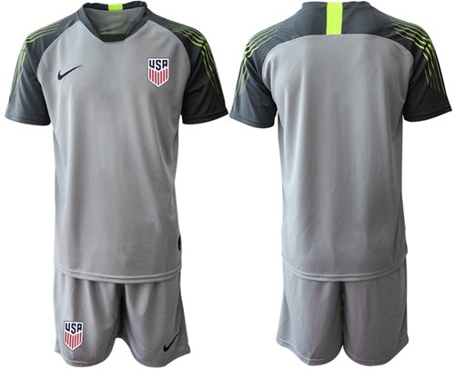 USA Blank Grey Goalkeeper Soccer Country Jersey