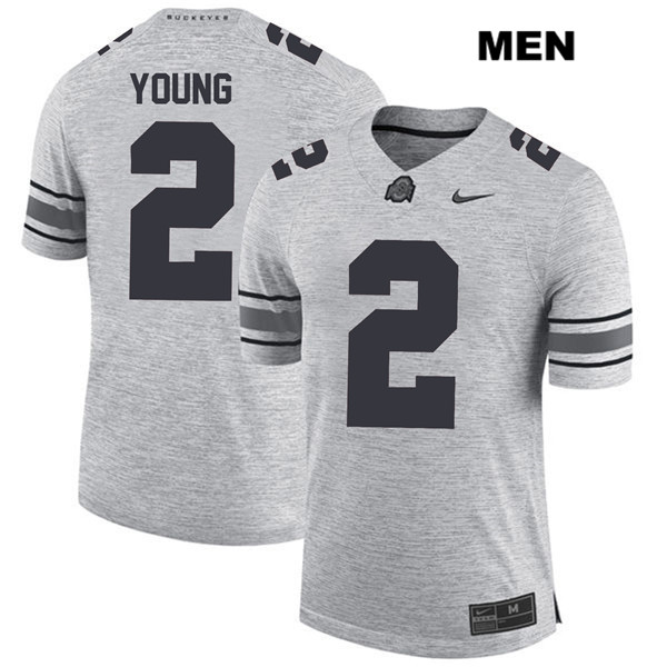 Mens Ohio State Buckeyes Stitched Authentic Nike #2 Chase Young Gray College Football Jersey