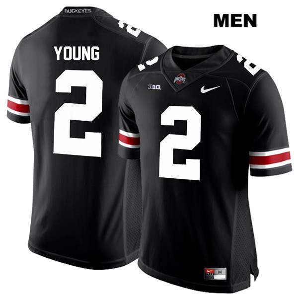 Mens Ohio State Buckeyes Authentic Nike White Font #2 Chase Young Stitched Black College Football Jersey