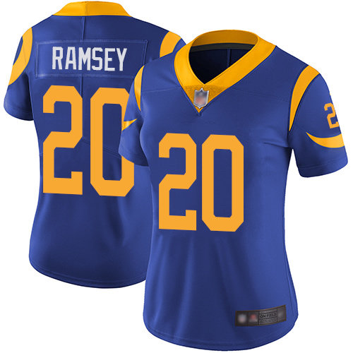 Rams #20 Jalen Ramsey Royal Blue Alternate Women's Stitched Football Vapor Untouchable Limited Jersey