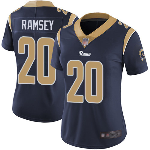 Rams #20 Jalen Ramsey Navy Blue Team Color Women's Stitched Football Vapor Untouchable Limited Jersey