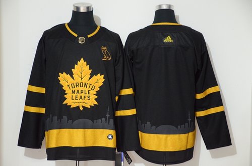 Men's Toronto Maple Leafs Blank Black Gold Adidas Jersey
