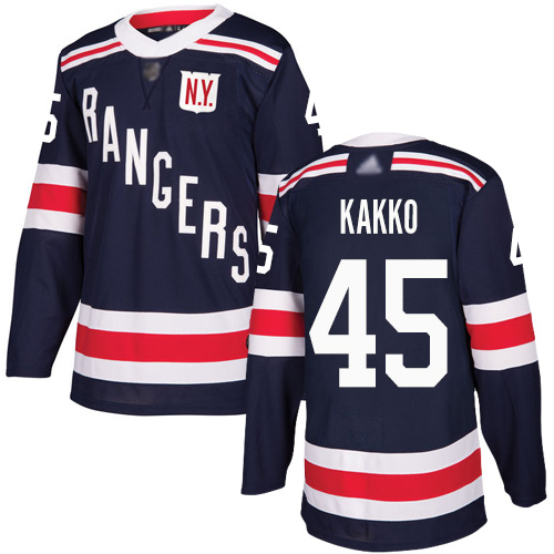 Men's New York Rangers #45 Kaapo Kakko Navy Blue Authentic 2018 Winter Classic Stitched Hockey Jersey