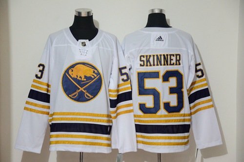 Men's Buffalo Sabres #53 Jeff Skinner White 50th Season Authentic Stitched Hockey Jersey
