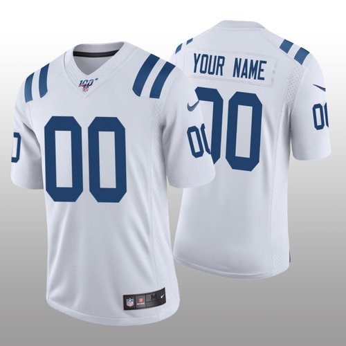 Men's Indianapolis Colts Custom White Vapor Limited 100th Season Jersey