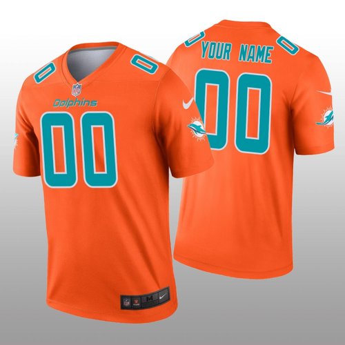 Men's Miami Dolphins Custom Orange Inverted Legend Jersey