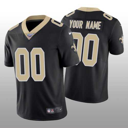 Men's New Orleans Saints Custom Black Vapor Limited 100th Season Jersey