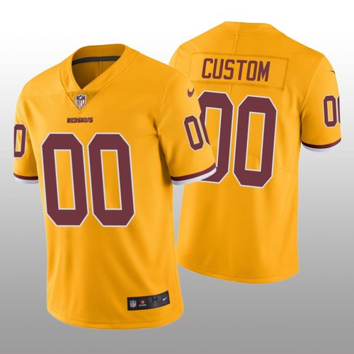 Nike Washington Redskins Custom Men's Gold Color Rush Limited Jersey