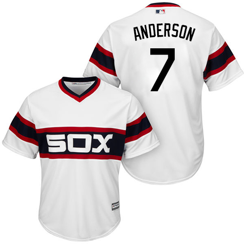 White Sox #7 Tim Anderson White New Cool Base Alternate Home Stitched MLB Jersey