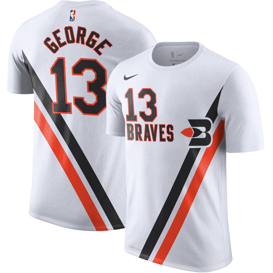 LA Clippers #13 Paul George Nike Hardwood Classic Name & Number T-Shirt White