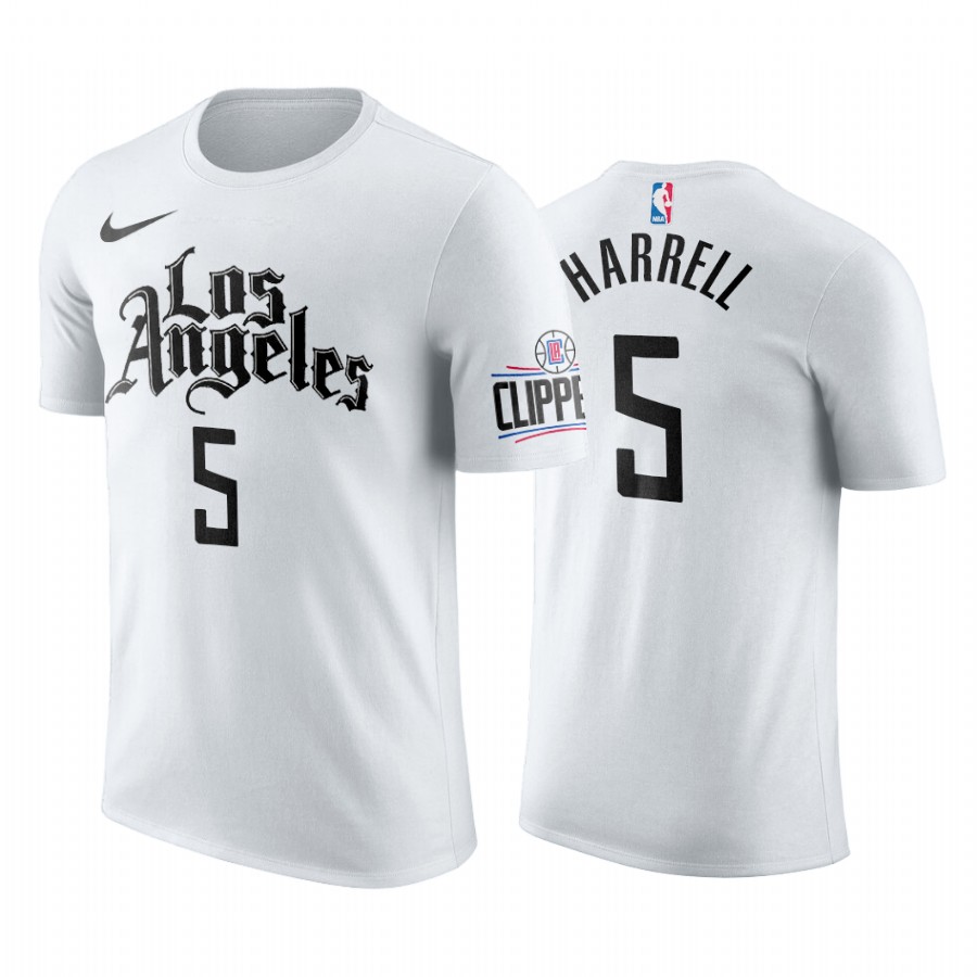Nike Clippers #5 Montrezl Harrell 2019-20 Men's White Los Angeles City Edition NBA T-Shirt