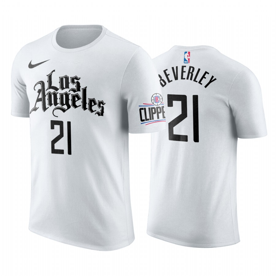Nike Clippers #21 Patrick Beverley 2019-20 Men's White Los Angeles City Edition NBA T-Shirt