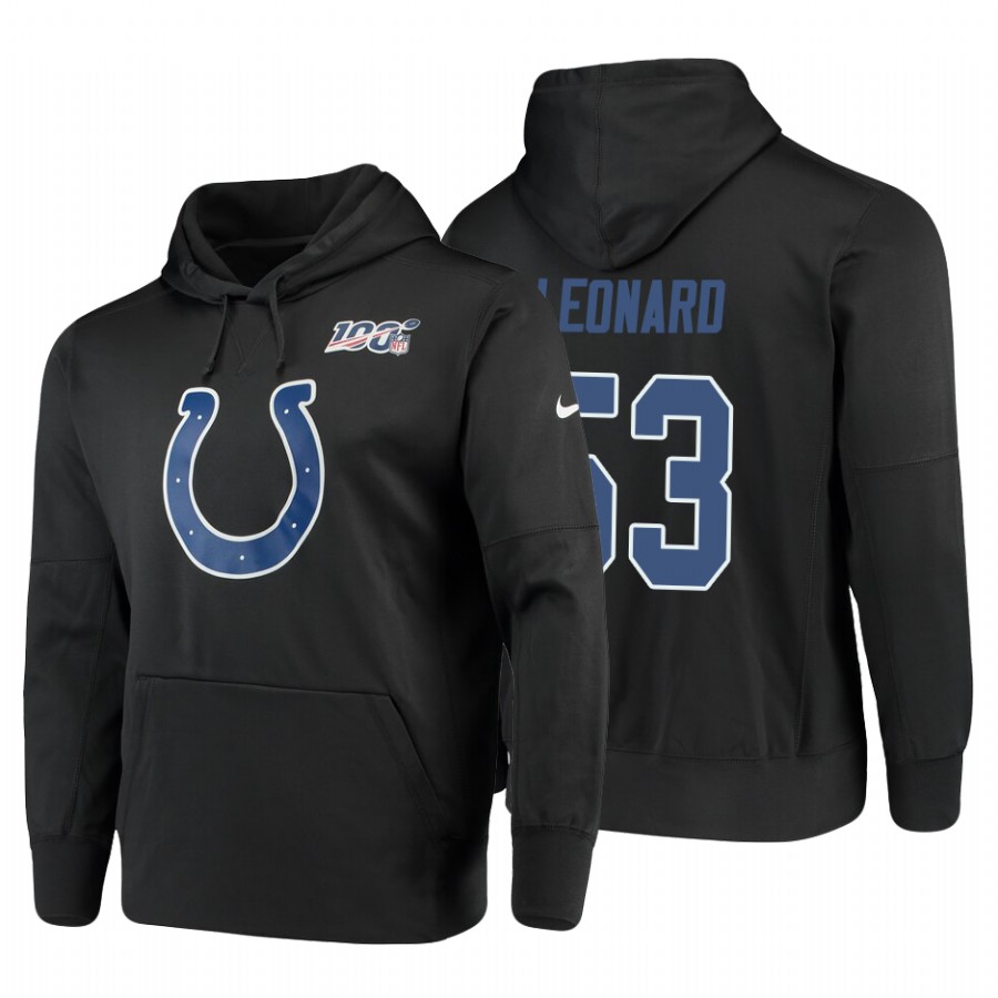 Indianapolis Colts #53 Darius Leonard Nike NFL 100 Primary Logo Circuit Name & Number Pullover Hoodie Anthracite