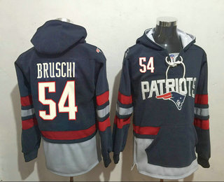 Men's New England Patriots #54 Tedy Bruschi 2016 Navy Blue Team Color Stitched NFL Hoodie