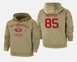 Men's San Francisco 49ers #85 George Kittle 2019 Salute to Service Sideline Therma Pullover Hoodie