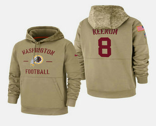 Men's Washington Redskins #8 Case Keenum 2019 Salute to Service Sideline Therma Pullover Hoodie