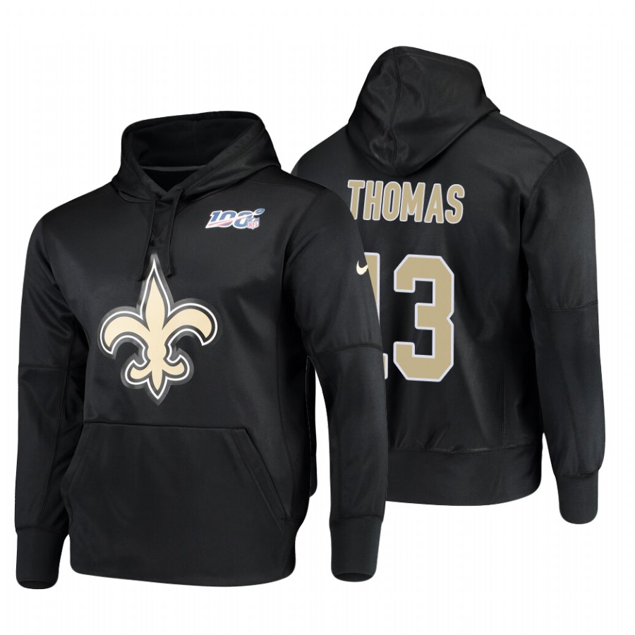 New Orleans Saints #13 Michael Thomas Nike NFL 100 Primary Logo Circuit Name & Number Pullover Hoodie Black