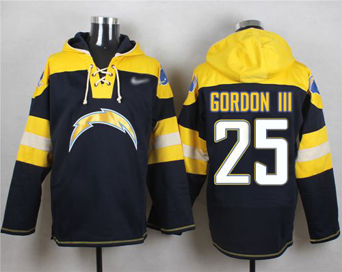Nike Chargers #25 Melvin Gordon III Navy Blue Player Pullover NFL Hoodie