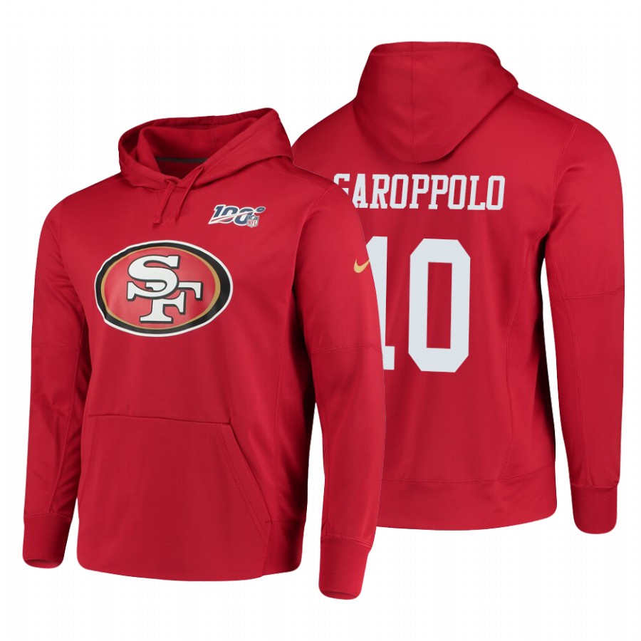 San Francisco 49ers #10 Jimmy Garoppolo Nike NFL 100 Primary Logo Circuit Name & Number Pullover Hoodie Scarlet