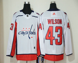 Men's Washington Capitals #43 Tom Wilson White Adidas Stitched NHL Jersey