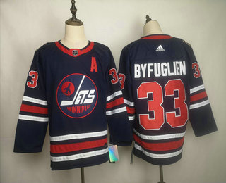 Men's Winnipeg Jets #33 Dustin Byfuglien Navy Blue 2019 Heritage Classic Adidas Stitched NHL Jersey